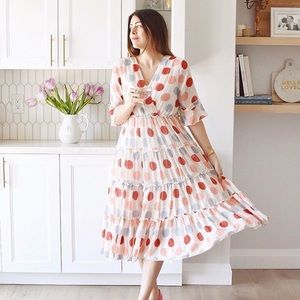 Polka dot maxi dress